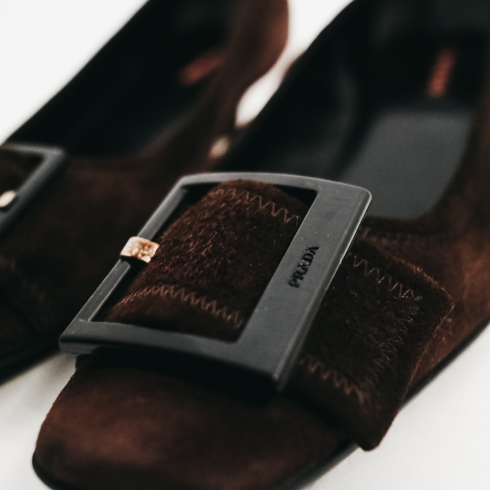 Prada Linea Rossa Suede Pump Size 37 / 7